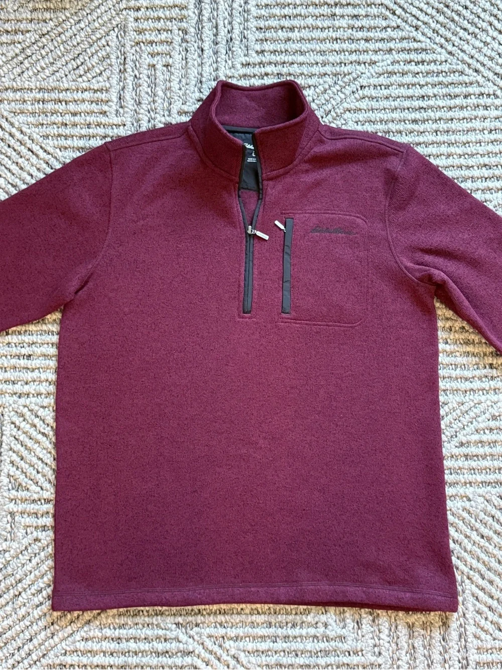 Eddie Bauer Men's Zip-Neck Fleece Pullover - Wine